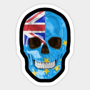 Tuvalu Flag Skull - Gift for Tuvaluan With Roots From Tuvalu Sticker